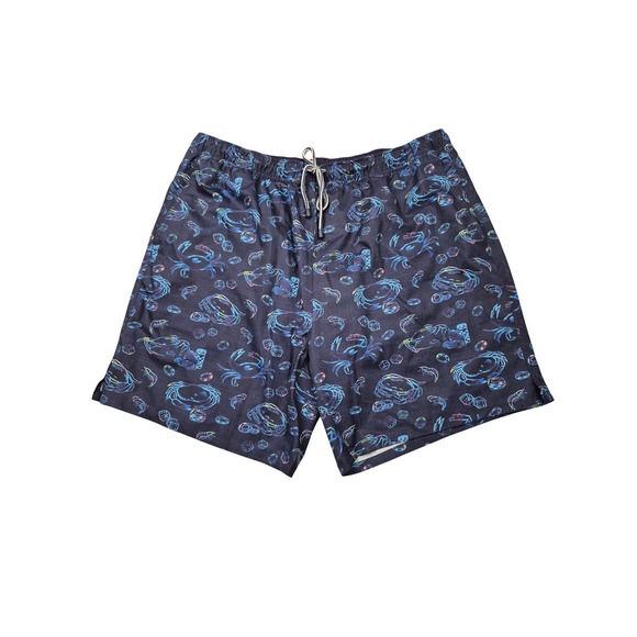 Peter Millar Other - Peter Millar Mens XL Swim Trunks Navy Neon Casino Crab Shrimp Dice Print Shorts